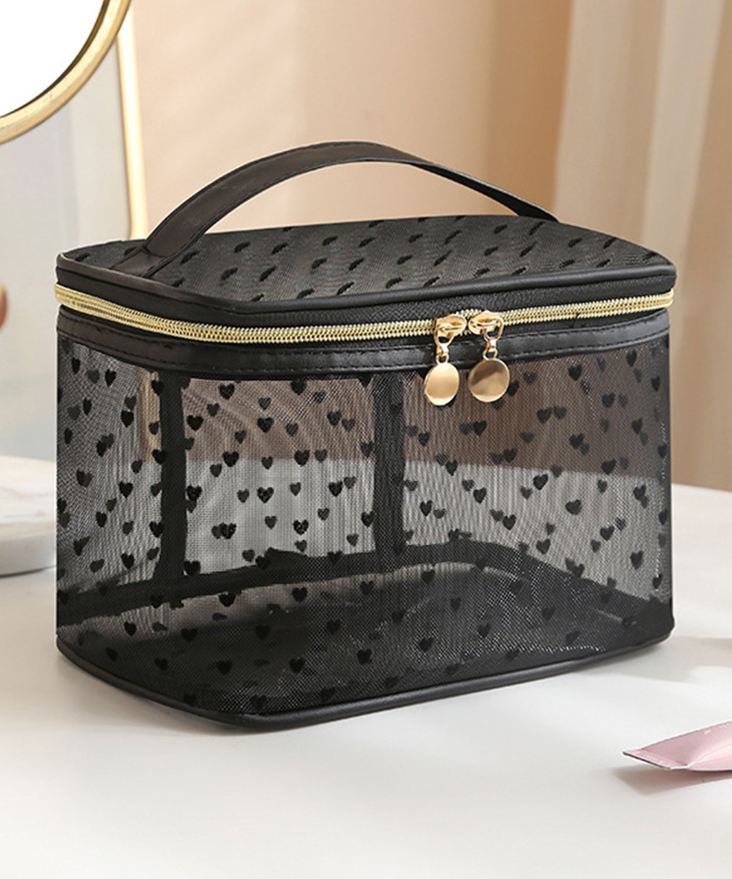 ハート柄シアーバニティポーチ – IRADOWL