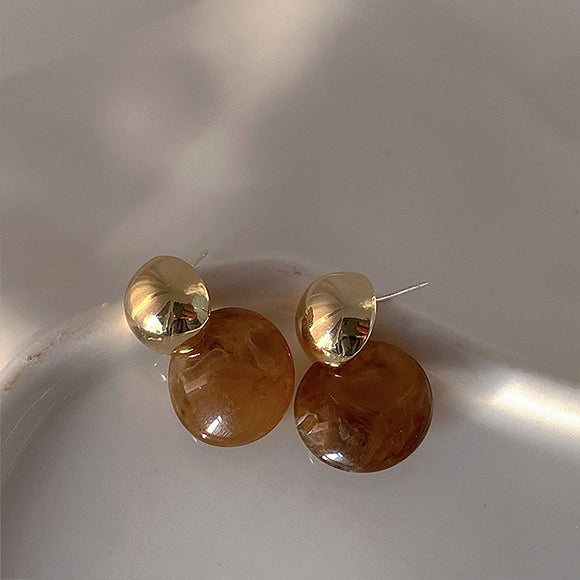 Marble Round Parts Earrings
