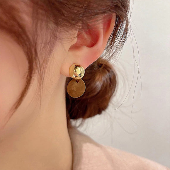 Marble Round Parts Earrings