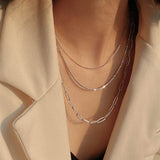 Triple Chain Silver Necklace