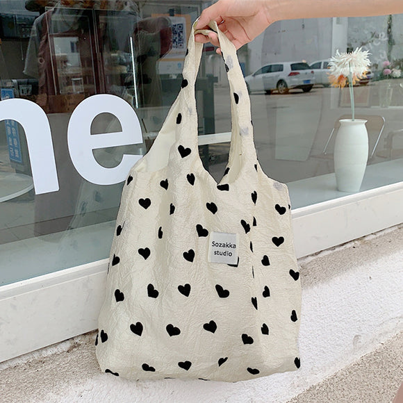 ハート柄トートバッグ