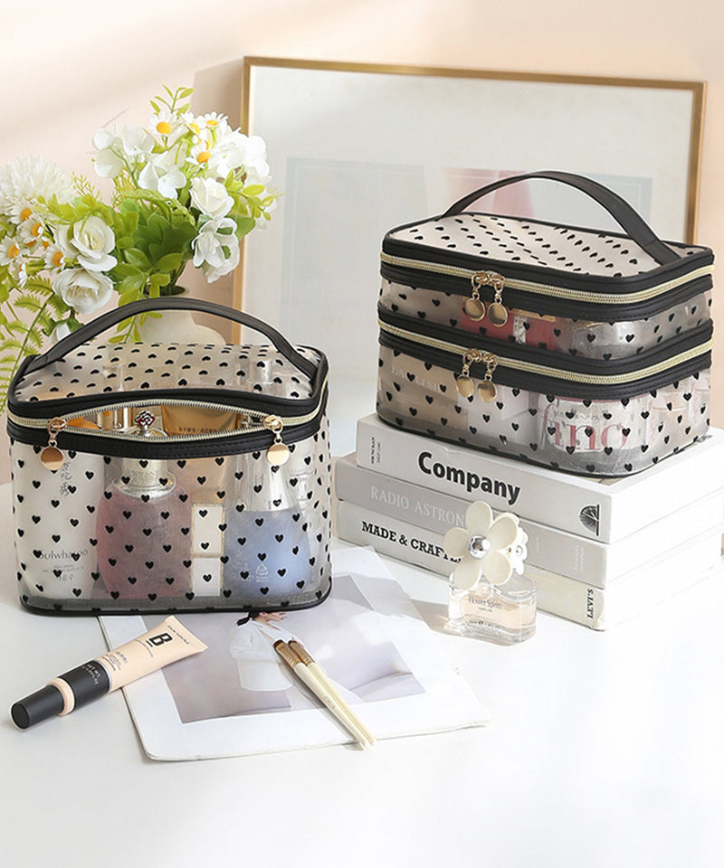 ハート柄シアーバニティポーチ