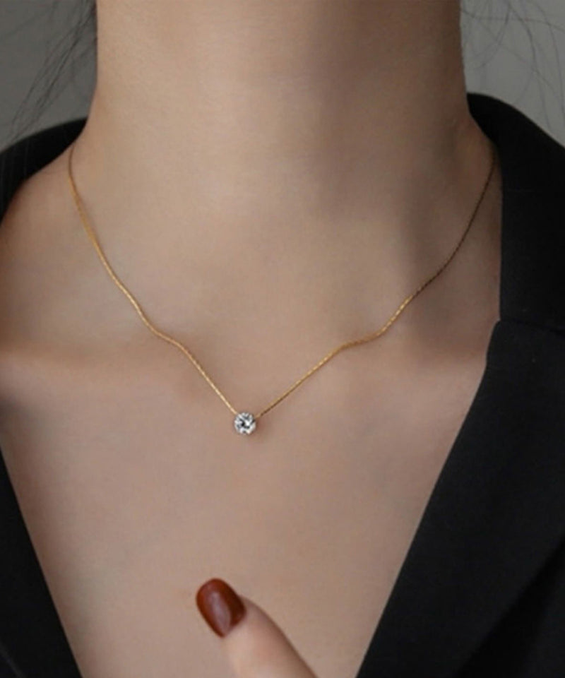 1粒ジルコニアネックレス