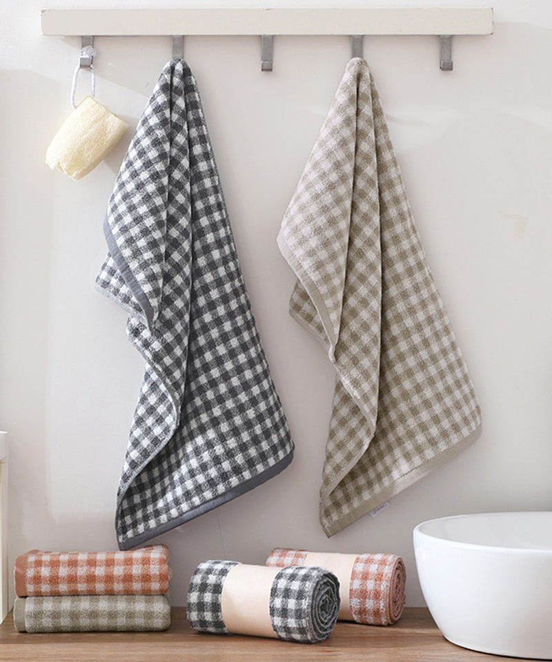 ギンガムチェックフェイスタオル