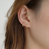 Gold Color Mini Circle Earrings