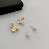 Gold Multi Pearl Earrings