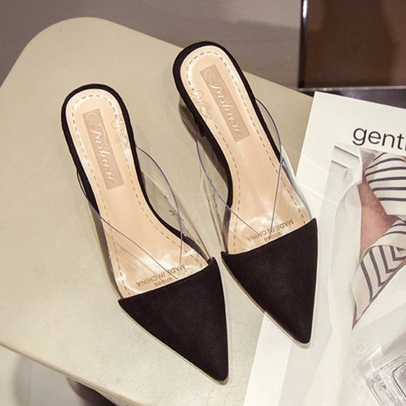 Clear Design Pointed Toe Mule